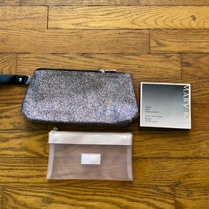 Mary Kay glitter and mesh makeup bags and compact bundle